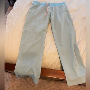 Figs brand Kade cargo scrub pants in seaglass (retired color)